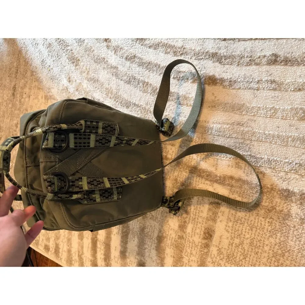Fjallraven Kanken Mini Kanken Water Resistant Backpack Olive Green Folk Pattern